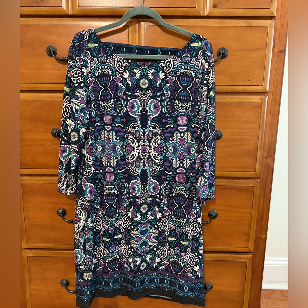 Laundry By Shelli Segal Multicolor Patterned Midi Dress